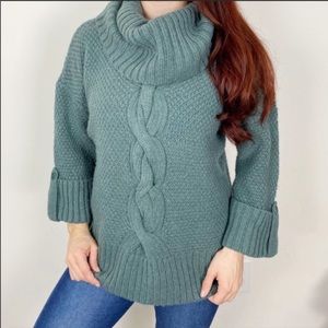 NWT Talbots Green Oversized Turtleneck Sweater